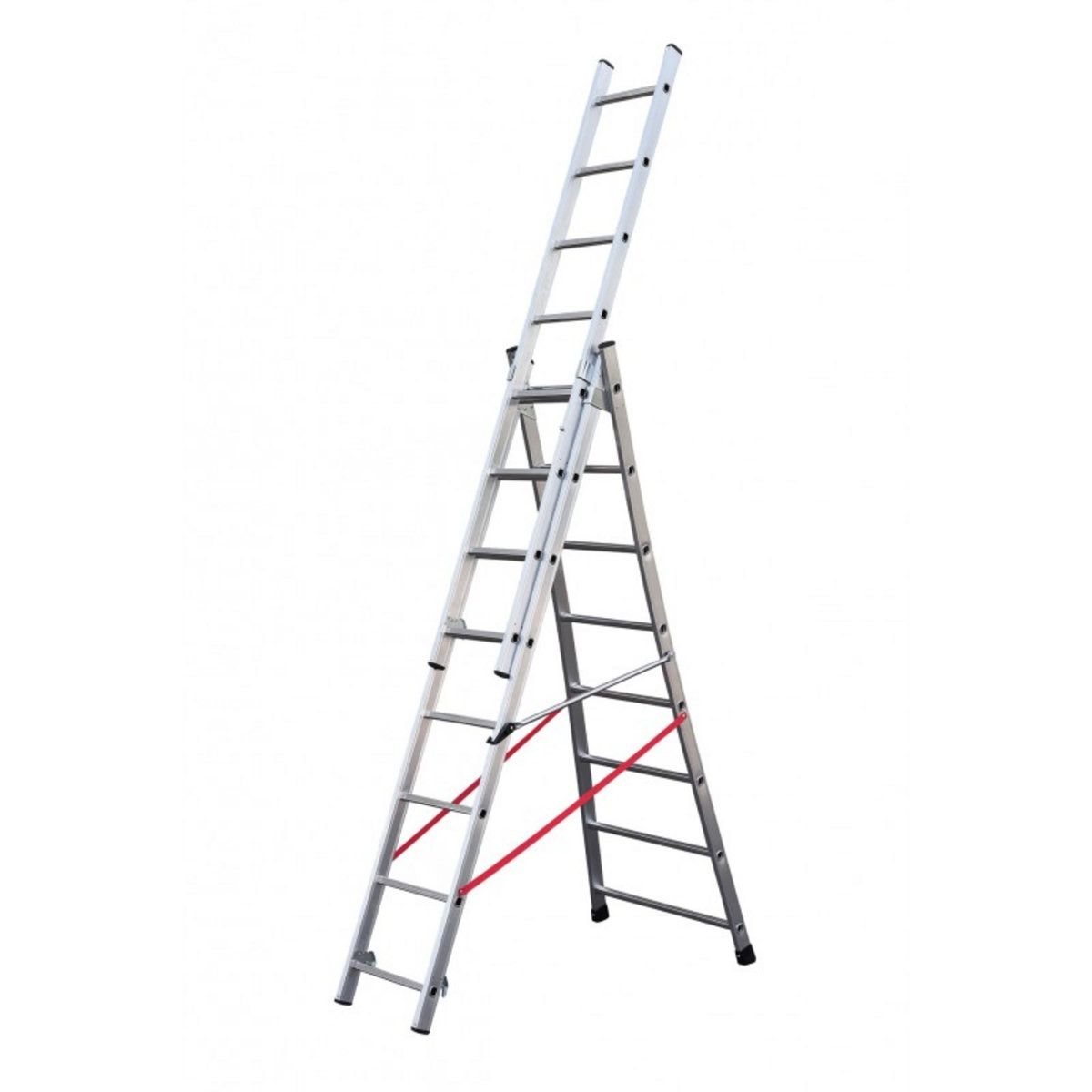 HAILO Echelle 3 plans 5m70 en aluminium base évasée - PREMIUM