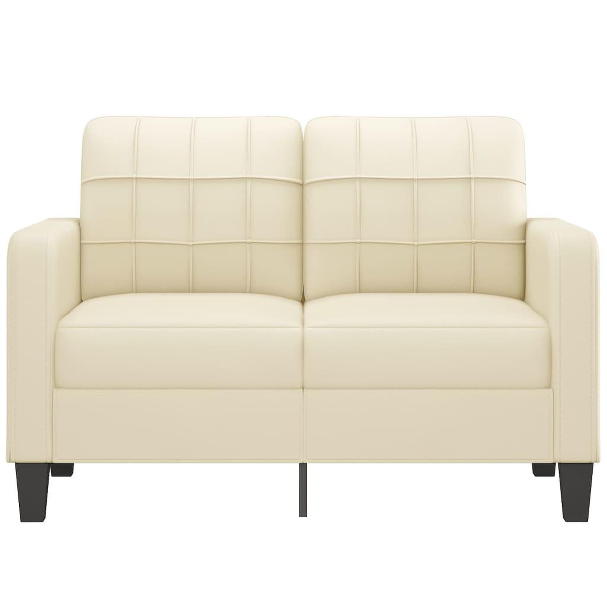 Voir la diapositive 3 : VIDAXL Canape a 2 places Creme 120 cm Similicuir