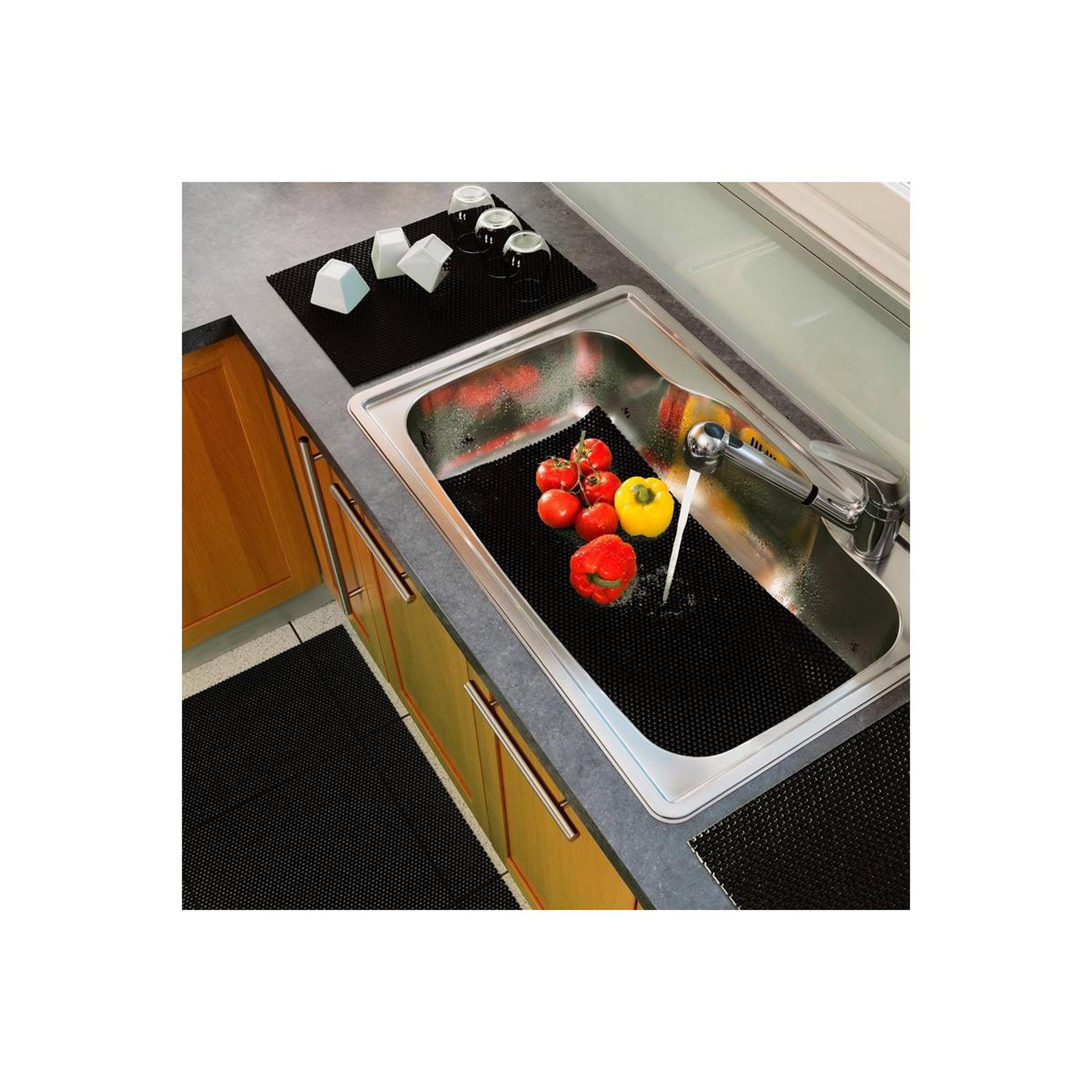Douceur d'Intérieur Tapis multi-usage en pvc  tubulo  43x65cm noir