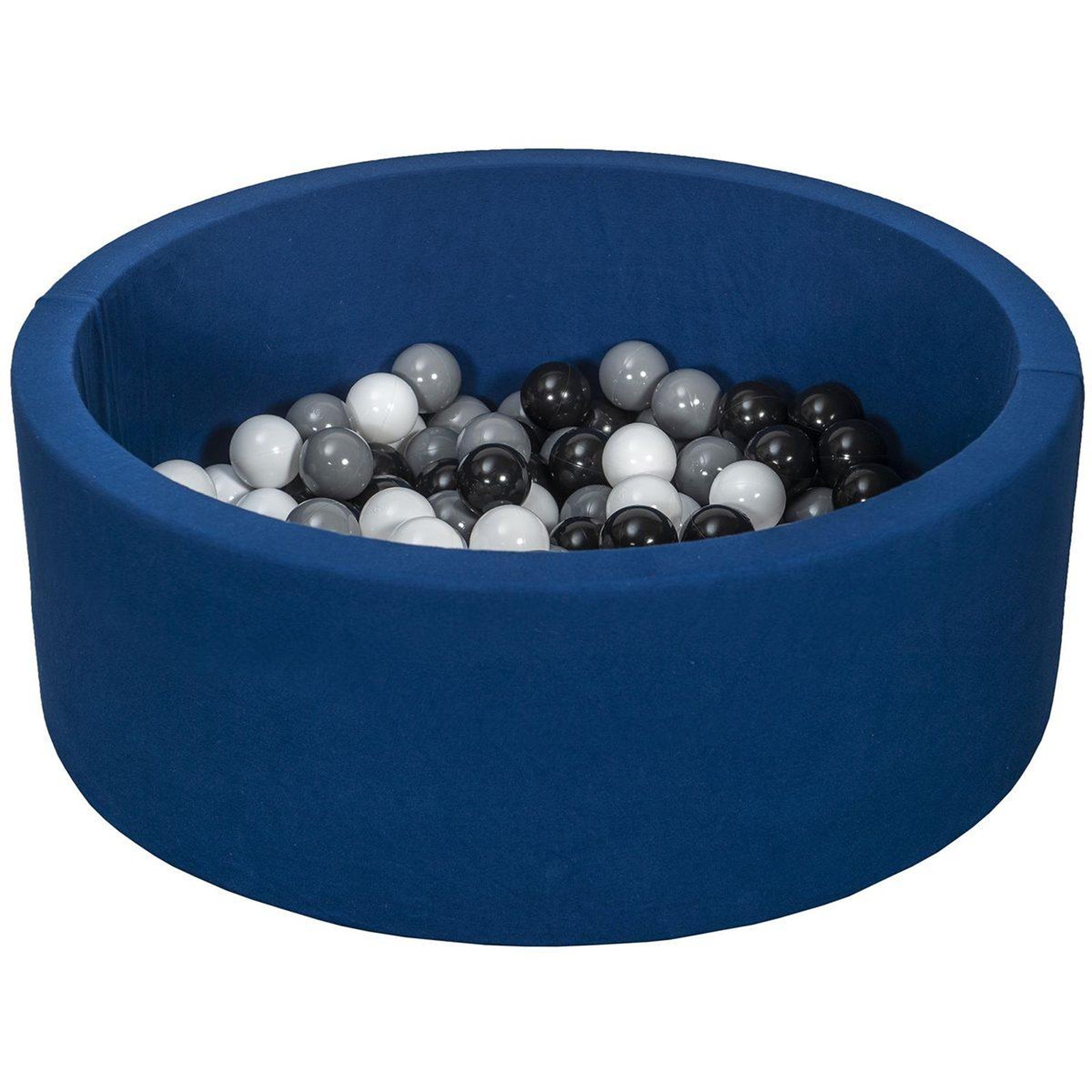 VELINDA Piscine à balles aire de jeu + 150 balles bleu marine noir,blanc,gris