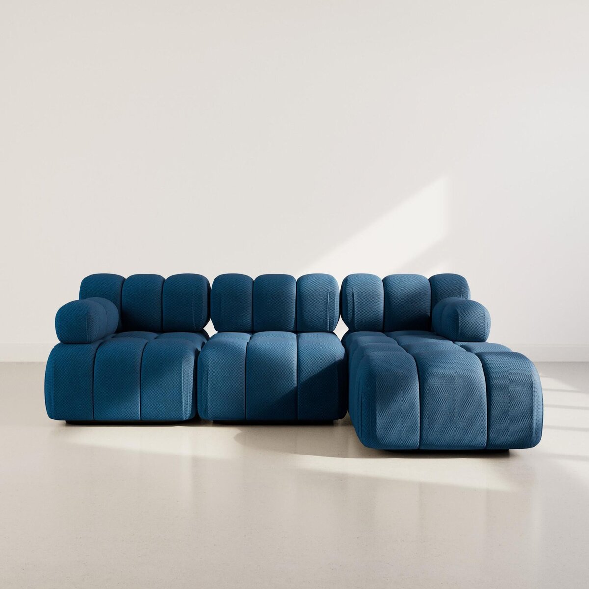 LISA DESIGN Ruby - canapé modulable d'angle droit 4 places en velours texturé