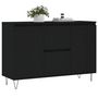 Voir la diapositive 3 : VIDAXL Buffet noir 104x35x70 cm bois d'ingenierie