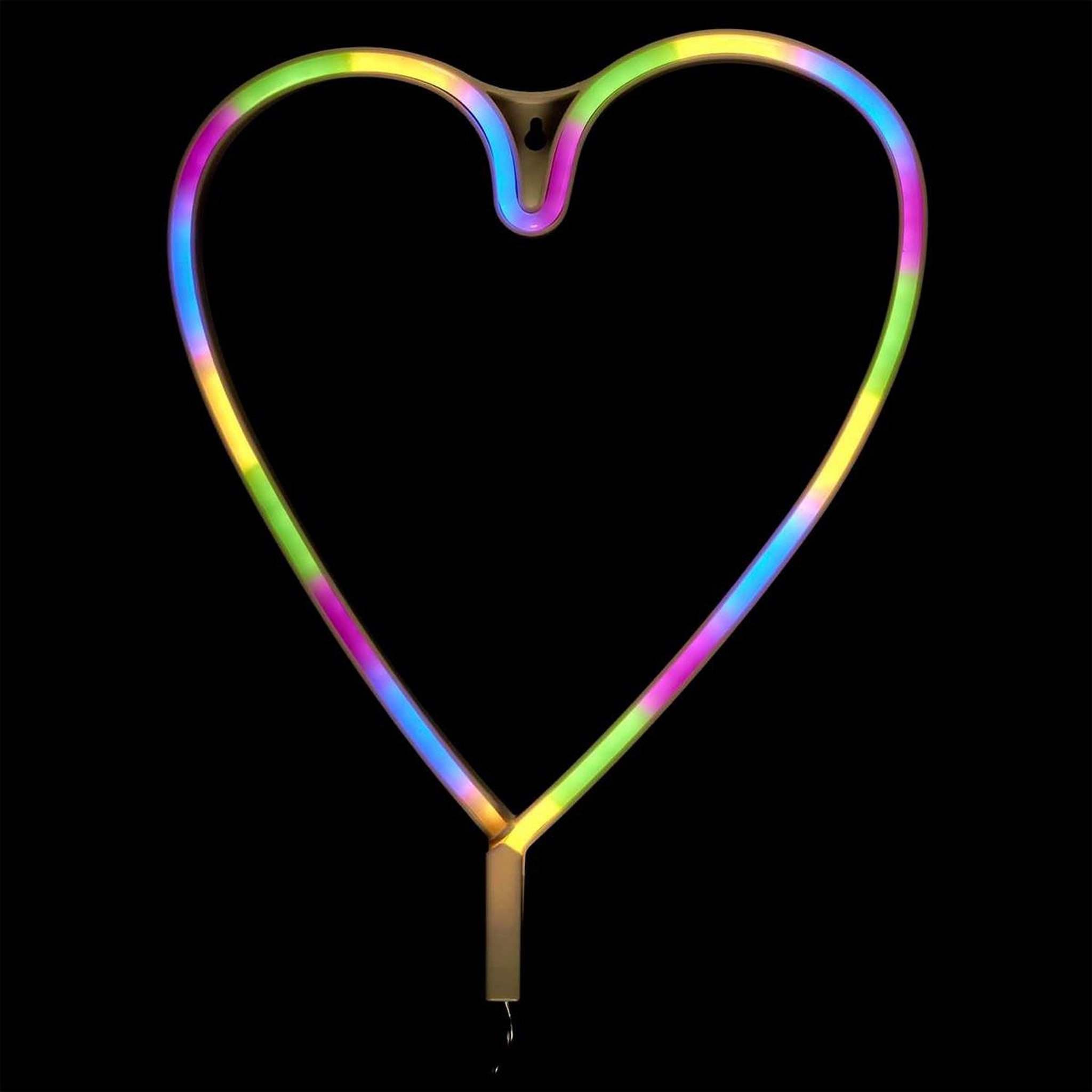 Voir la diapositive 2 : The Home Deco Factory Lampe led effet néon  cœur  30cm multicolore