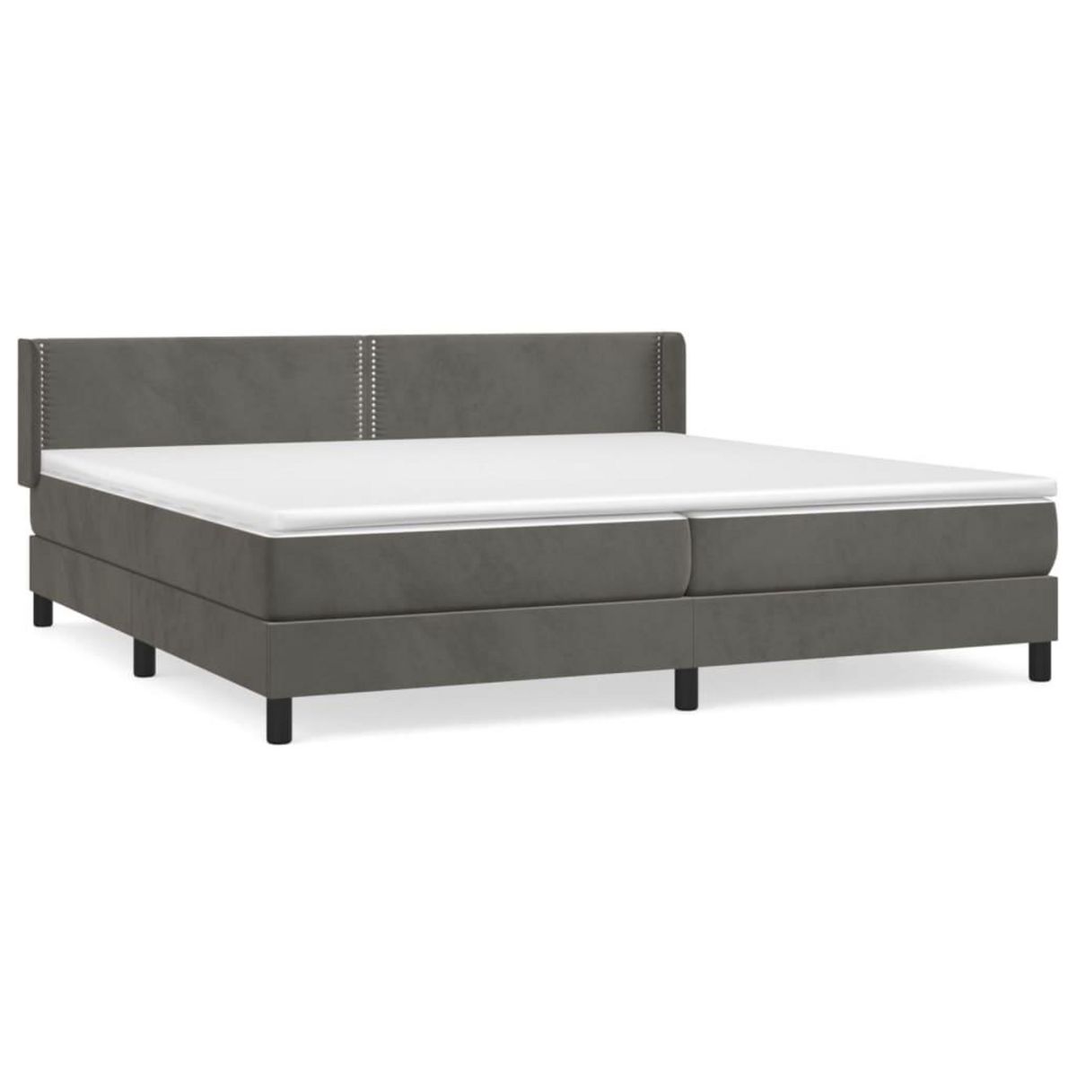 VIDAXL Sommier a lattes de lit et matelas Gris fonce 200x200cm Velours