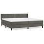 Voir la diapositive 2 : VIDAXL Sommier a lattes de lit et matelas Gris fonce 200x200cm Velours