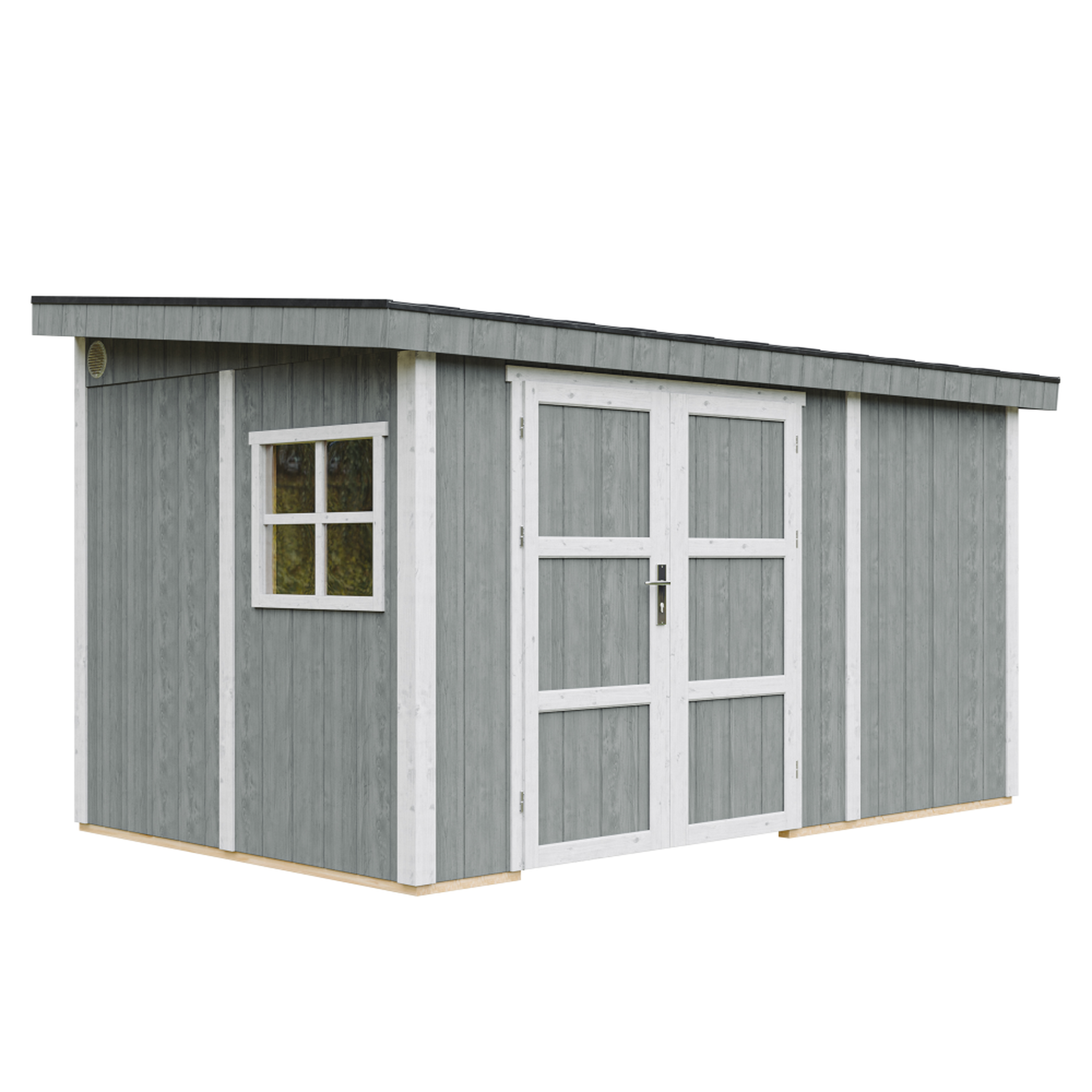 Voir la diapositive 2 : TIMBELA Abri de jardin qualité premium 8,68 m² h231x248x412 cm sans plancher et paroi latérale m939b