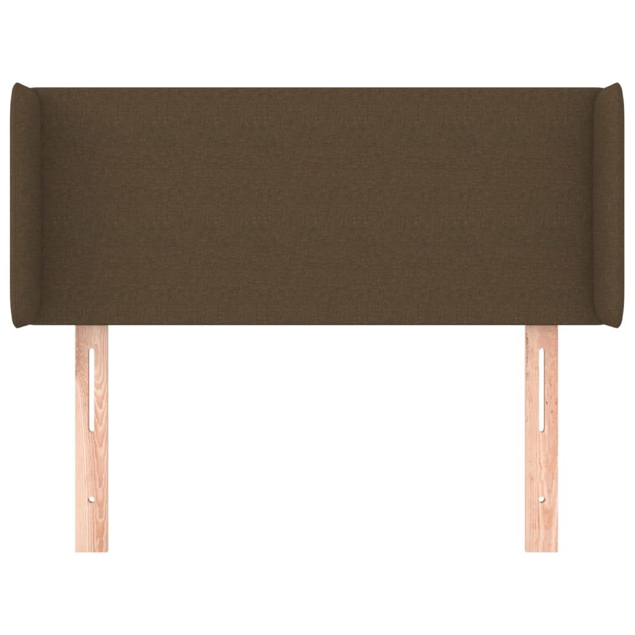 Voir la diapositive 3 : VIDAXL Tete de lit avec oreilles Marron Fonce 103x16x78/88 cm Tissu