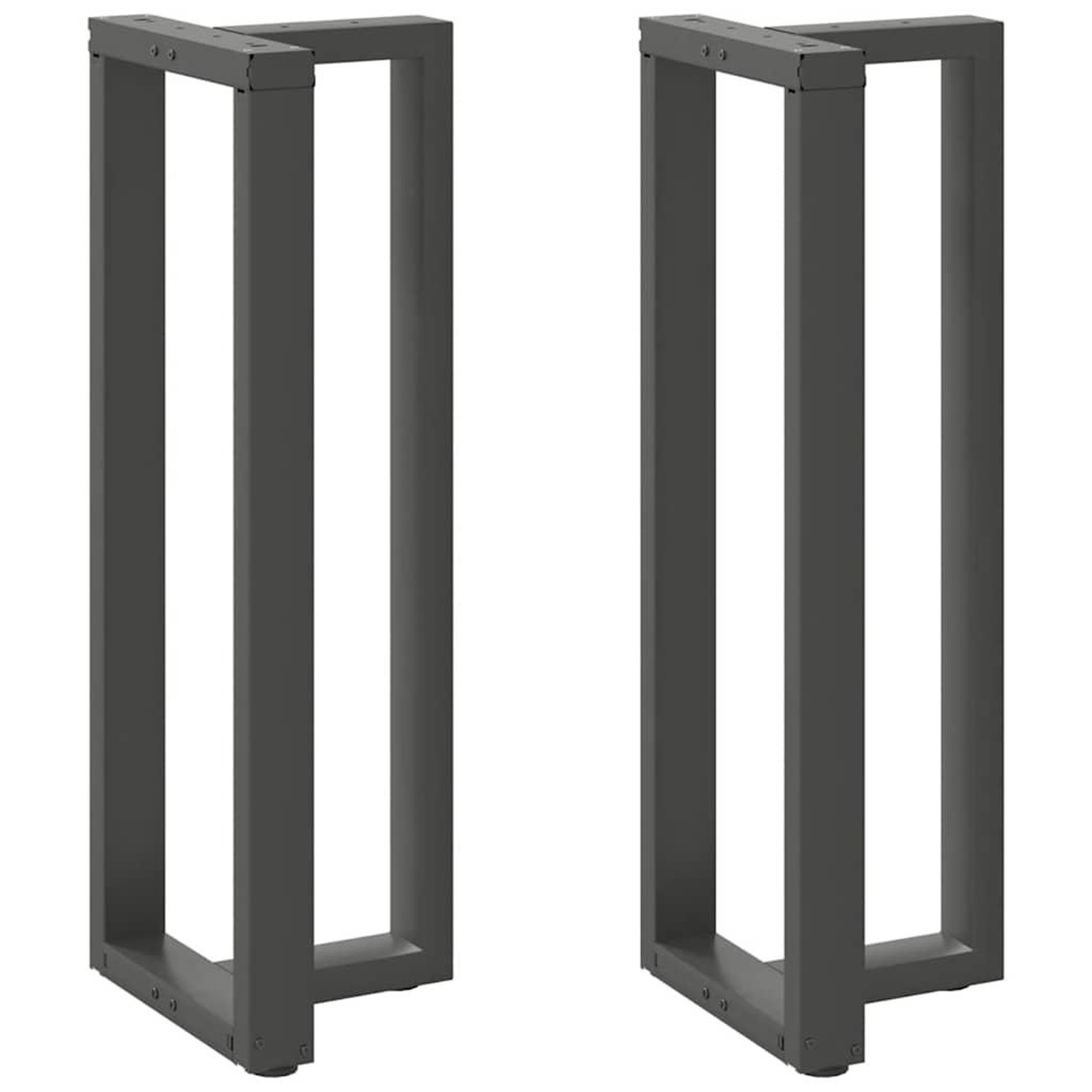VIDAXL Pieds de table de bar forme de T 2 pcs anthracite acier