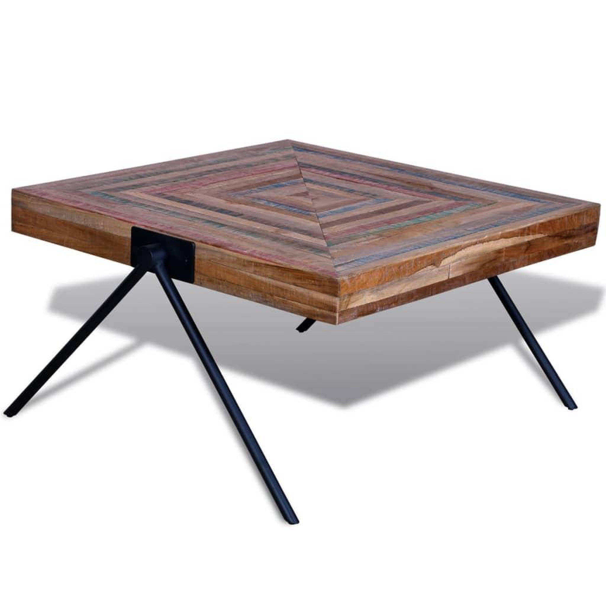 Voir la diapositive 3 : VIDAXL Table basse avec pieds en V Bois de teck recycle