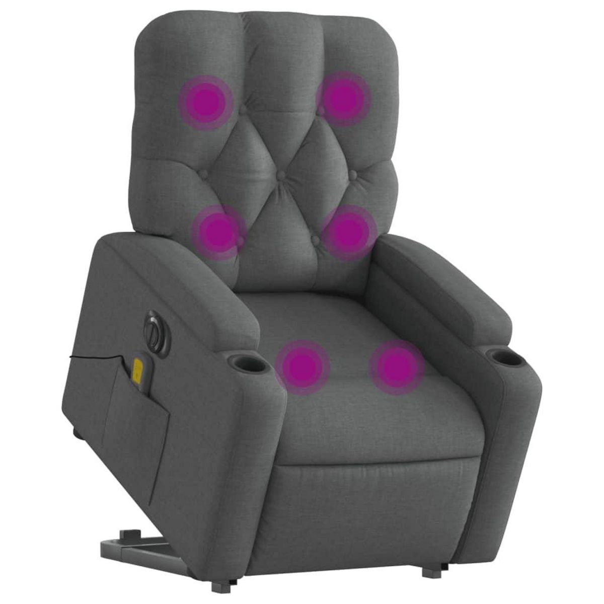 VIDAXL Fauteuil inclinable de massage electrique Gris fonce Tissu