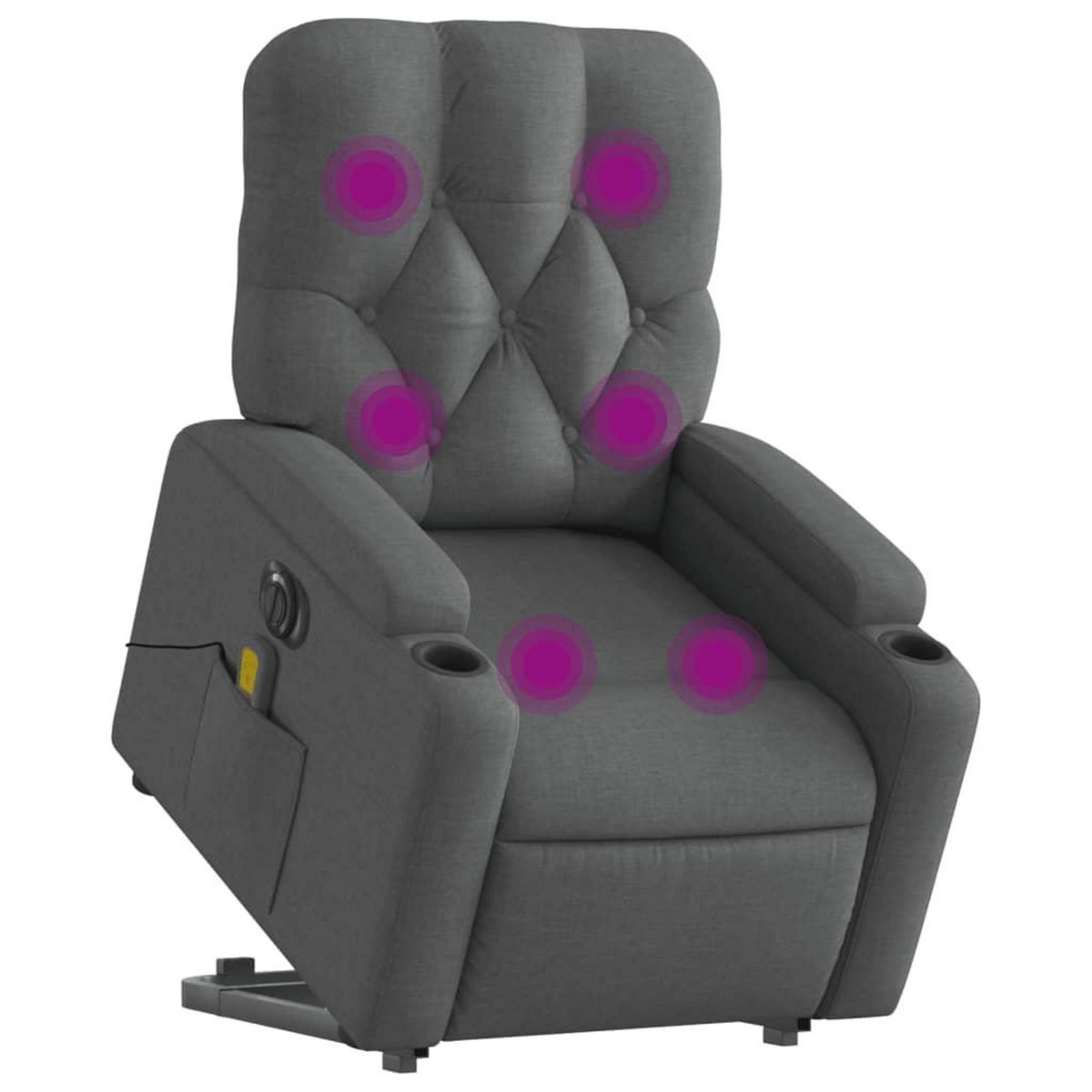 VIDAXL Fauteuil inclinable de massage electrique Gris fonce Tissu