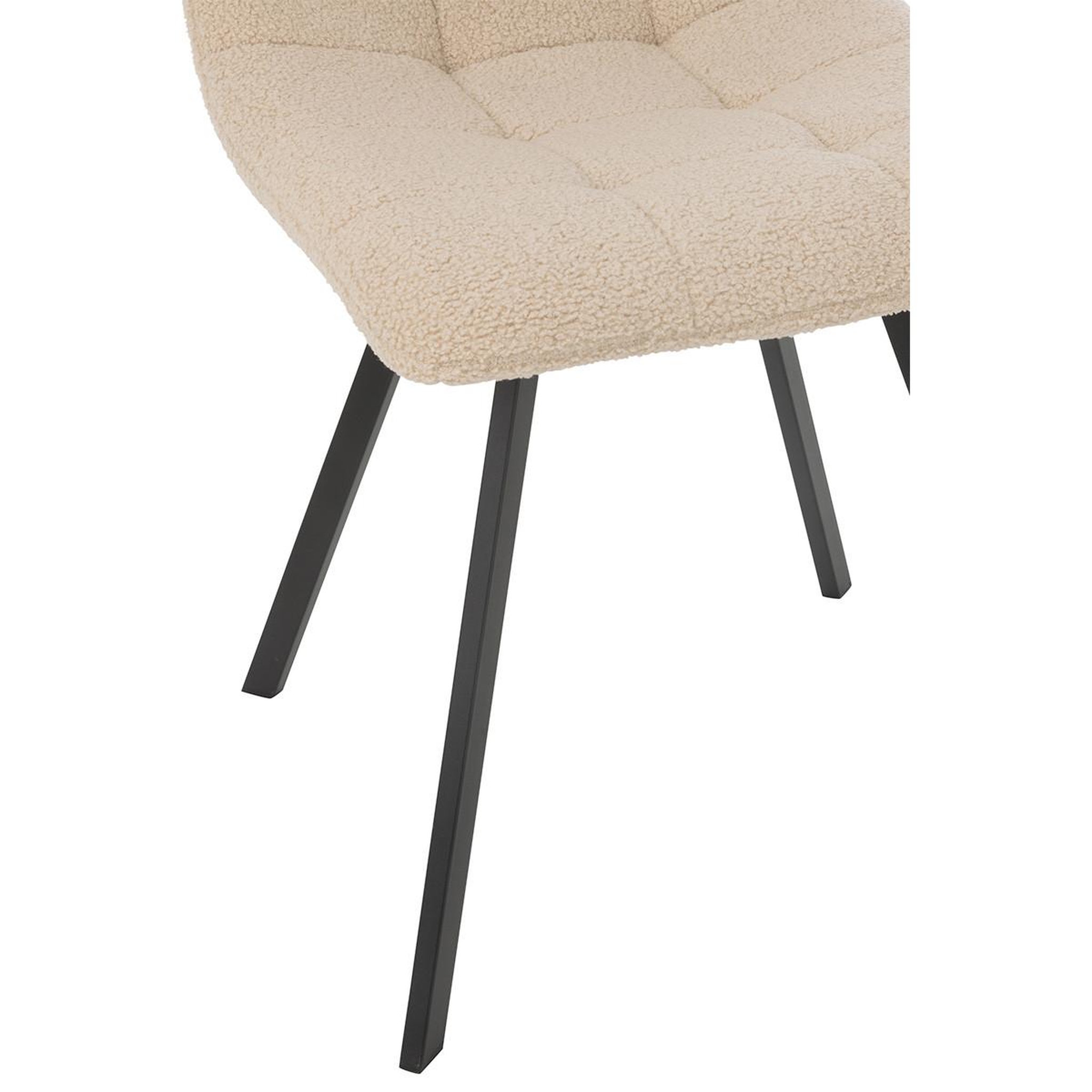 Voir la diapositive 6 : J-LINE Chaise matelassée bouclette  clark  85cm blanc