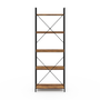 Voir la diapositive 3 : ID MARKET Etagère 5 niveaux HAWKINS bois foncé design industriel 170 cm