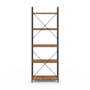 Voir la diapositive 3 : ID MARKET Etagère 5 niveaux HAWKINS bois foncé design industriel 170 cm