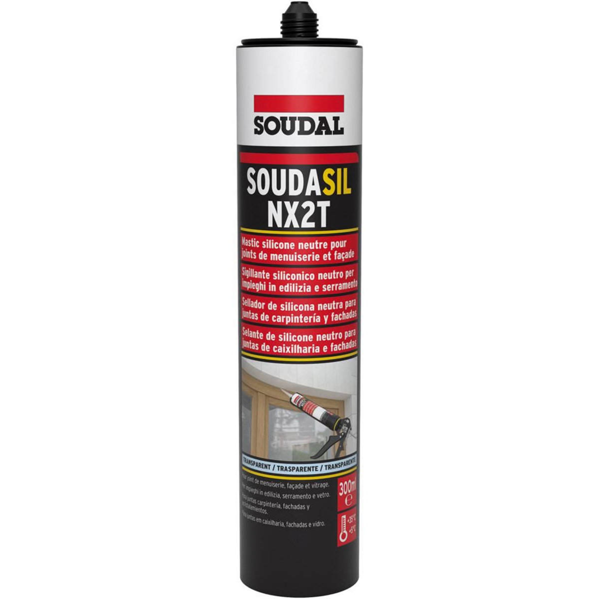 Soudal Cartouche de mastic silicone transparent neutre 300ml Soudal