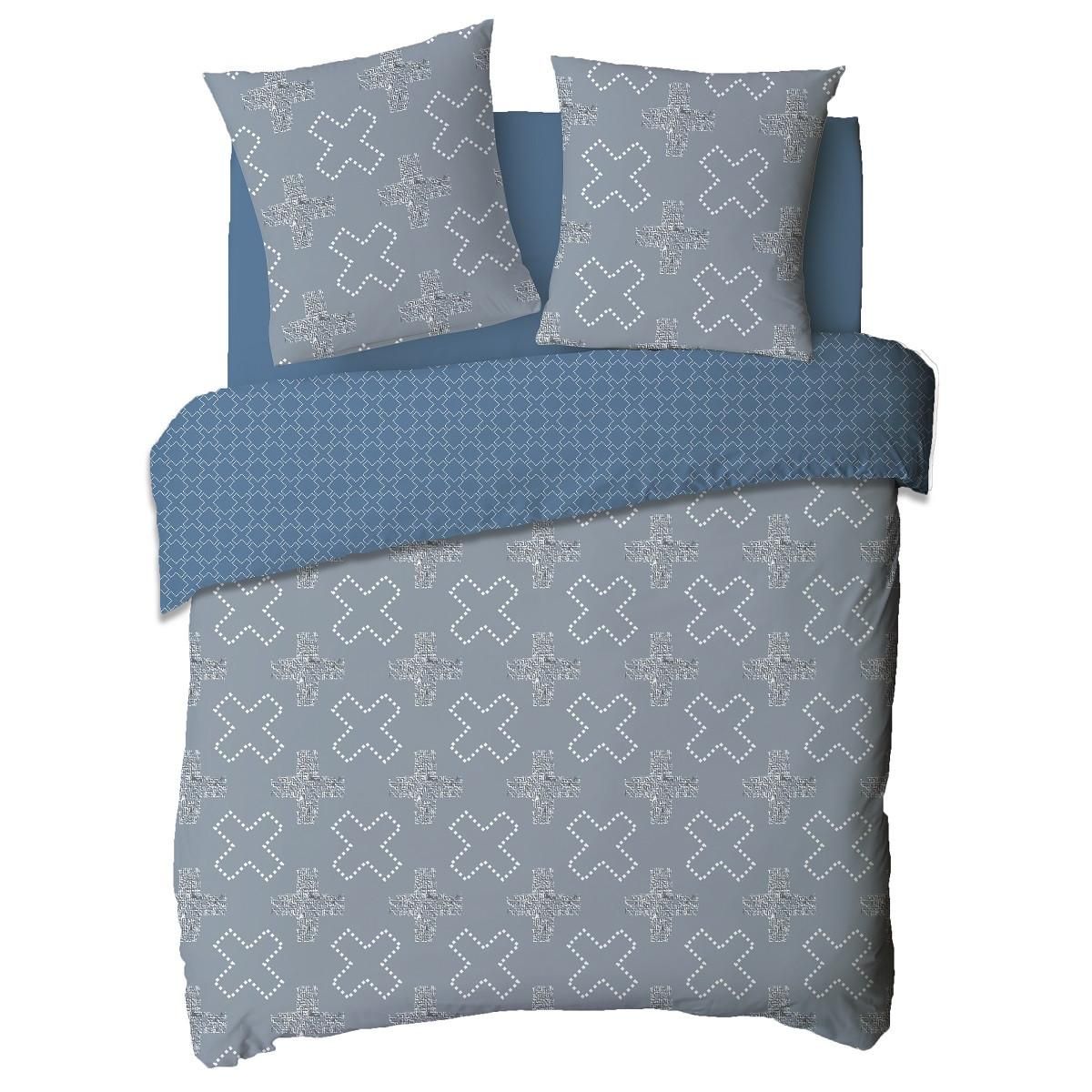 FUTURE HOME Parure housse de couette 200x200cm en polycoton + 2 taies