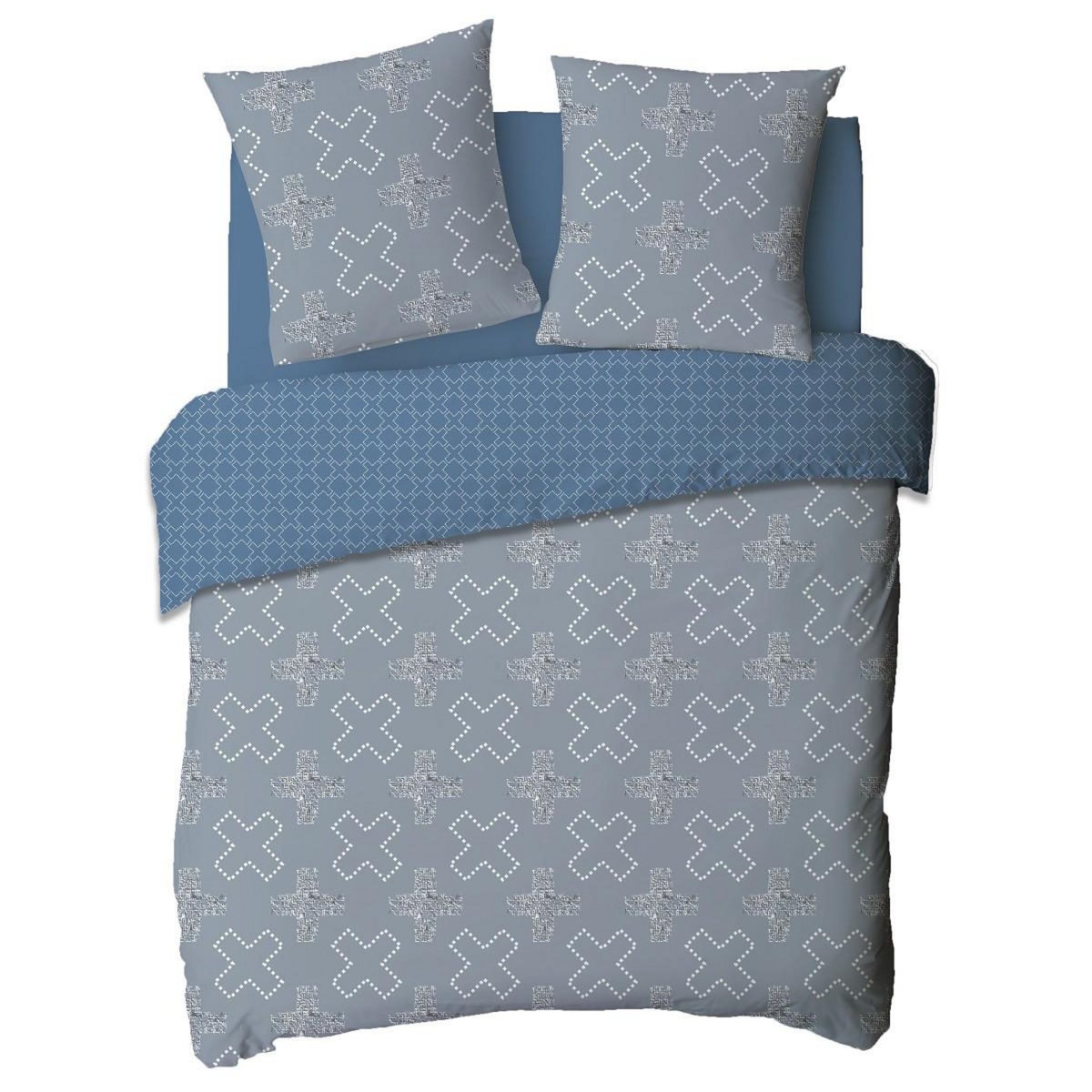 FUTURE HOME Parure housse de couette 200x200cm en polycoton + 2 taies