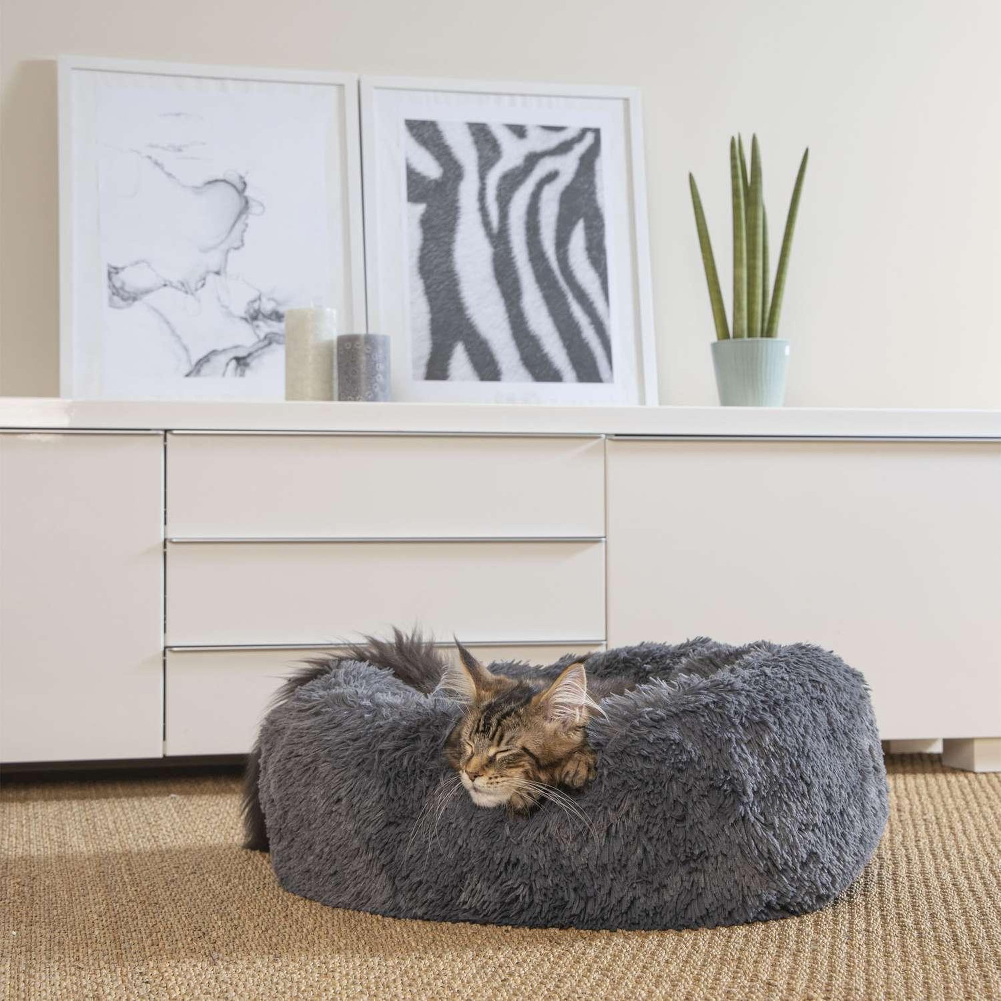 Voir la diapositive 3 : LOVE STORY Coussin doux et rond Snow pour chien et chat