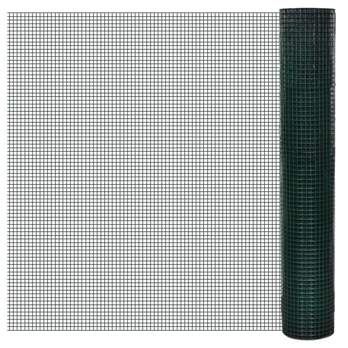 VIDAXL Grillage acier galvanise et revetement en PVC 10x1 m vert