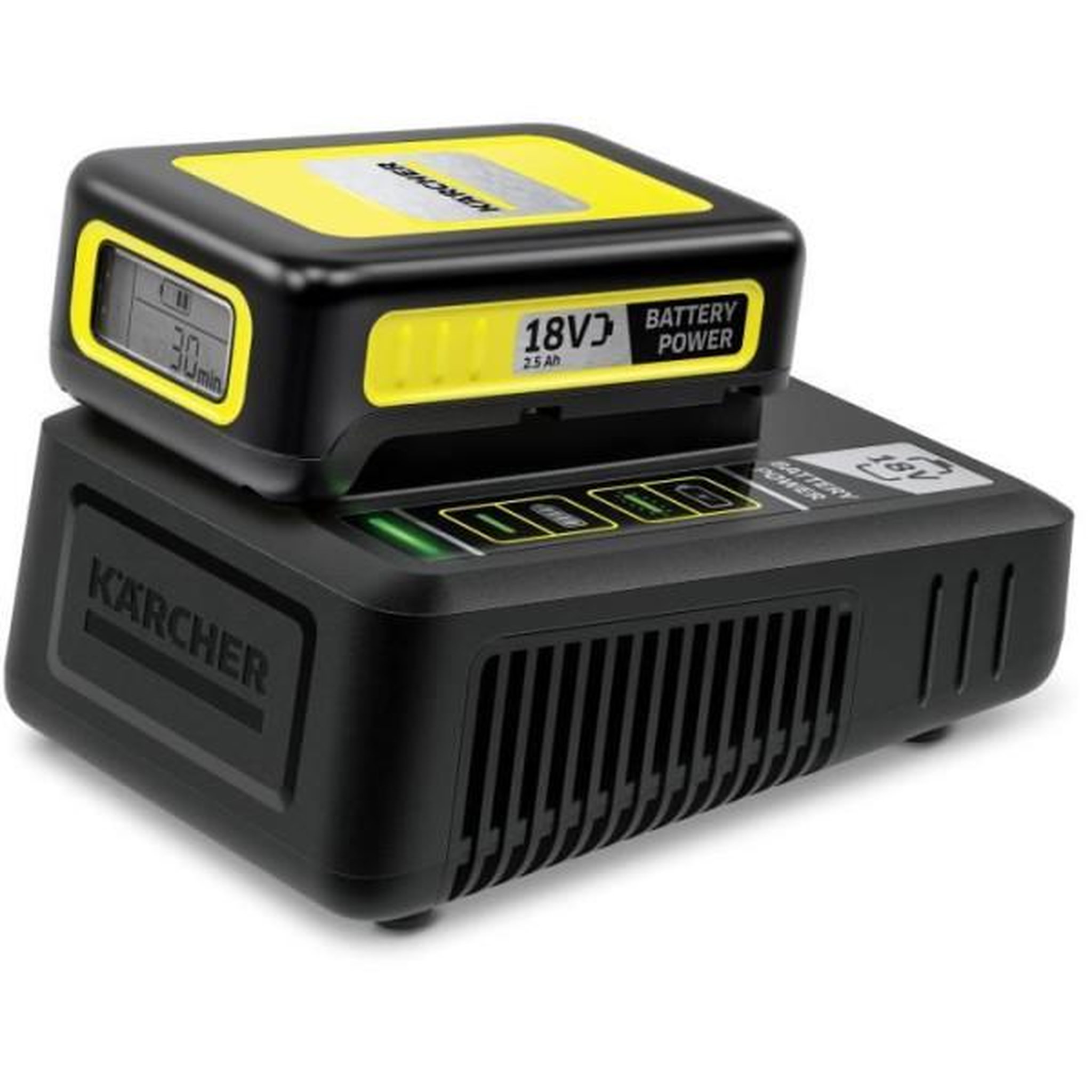 Voir la diapositive 2 : KARCHER Chargeur rapide pour batteries power 18v kärcher 2,5 ah et 5 ah