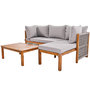 Voir la diapositive 1 : MERAX Salon de jardin angle 4 places en bois avec 2 canapés, table, pieds réglables, coussins, gris
