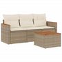 Voir la diapositive 2 : VIDAXL Salon de jardin avec coussins 4 pcs beige resine tressee