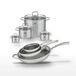 ELO Lot de 3 Poêles 24/28/32 cm et 4 Faitouts 12/14/20/26 cm Elo Relief Evolution