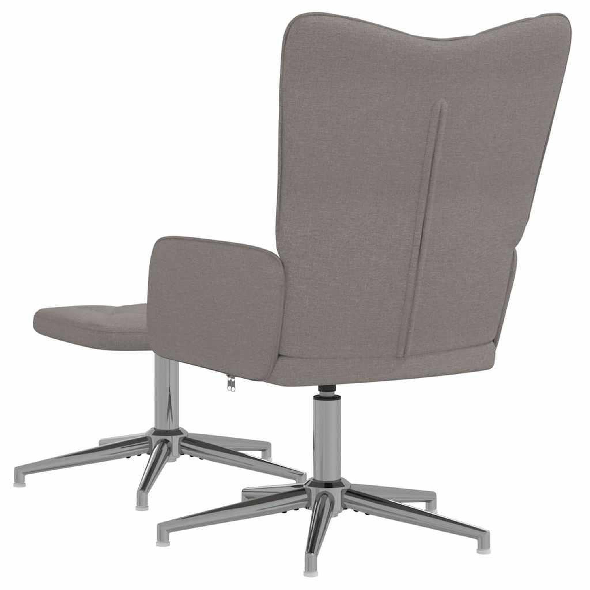 Voir la diapositive 5 : VIDAXL Chaise de relaxation avec tabouret Taupe Tissu