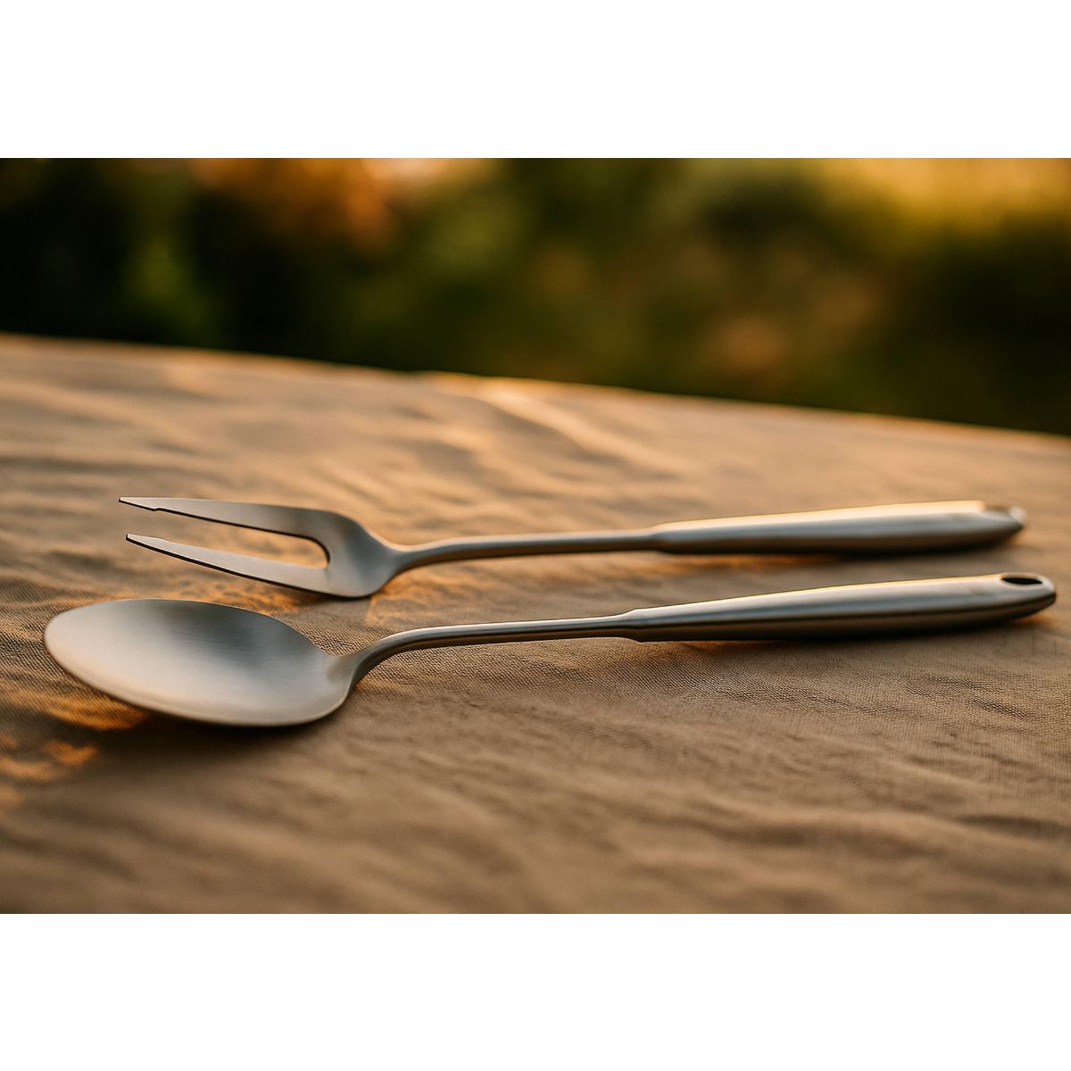 BJORN Couverts à salade et barbecue en acier inoxydable STAL
