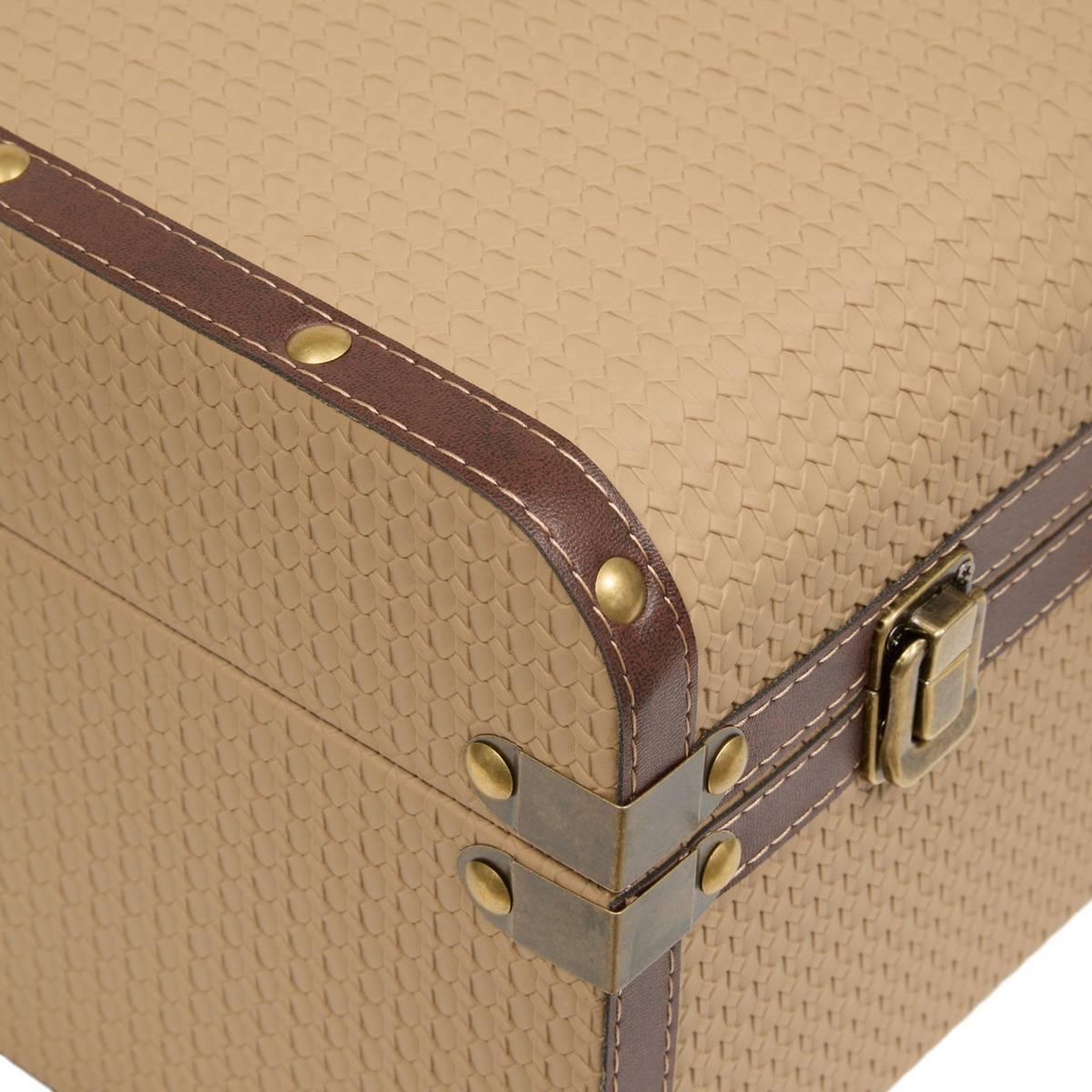 Voir la diapositive 5 : ATMOSPHERA Lot de 2 Malles Valises  Bonie  45cm Taupe