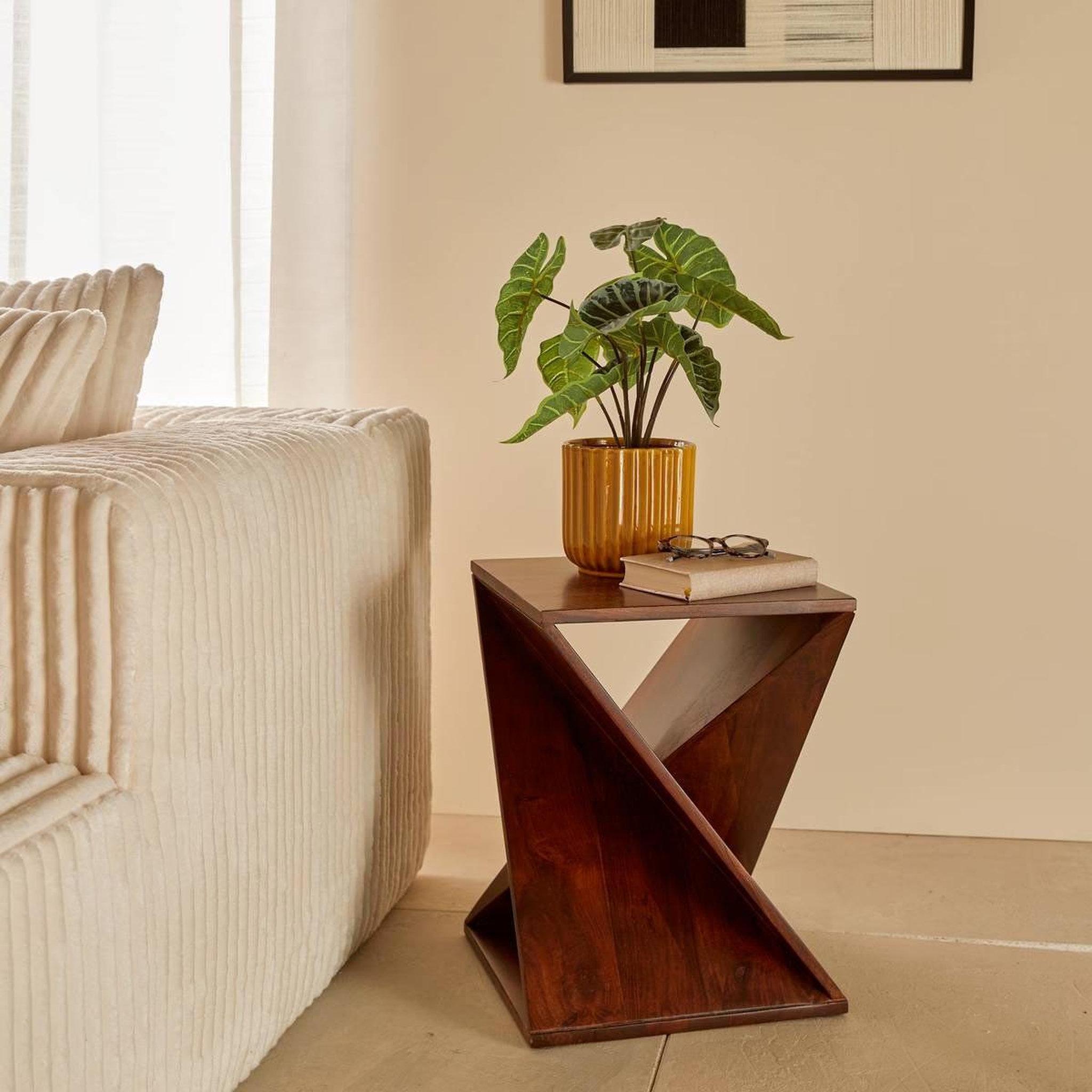 Voir la diapositive 2 : ATMOSPHERA Table d'appoint totem  rikaya  45cm marron