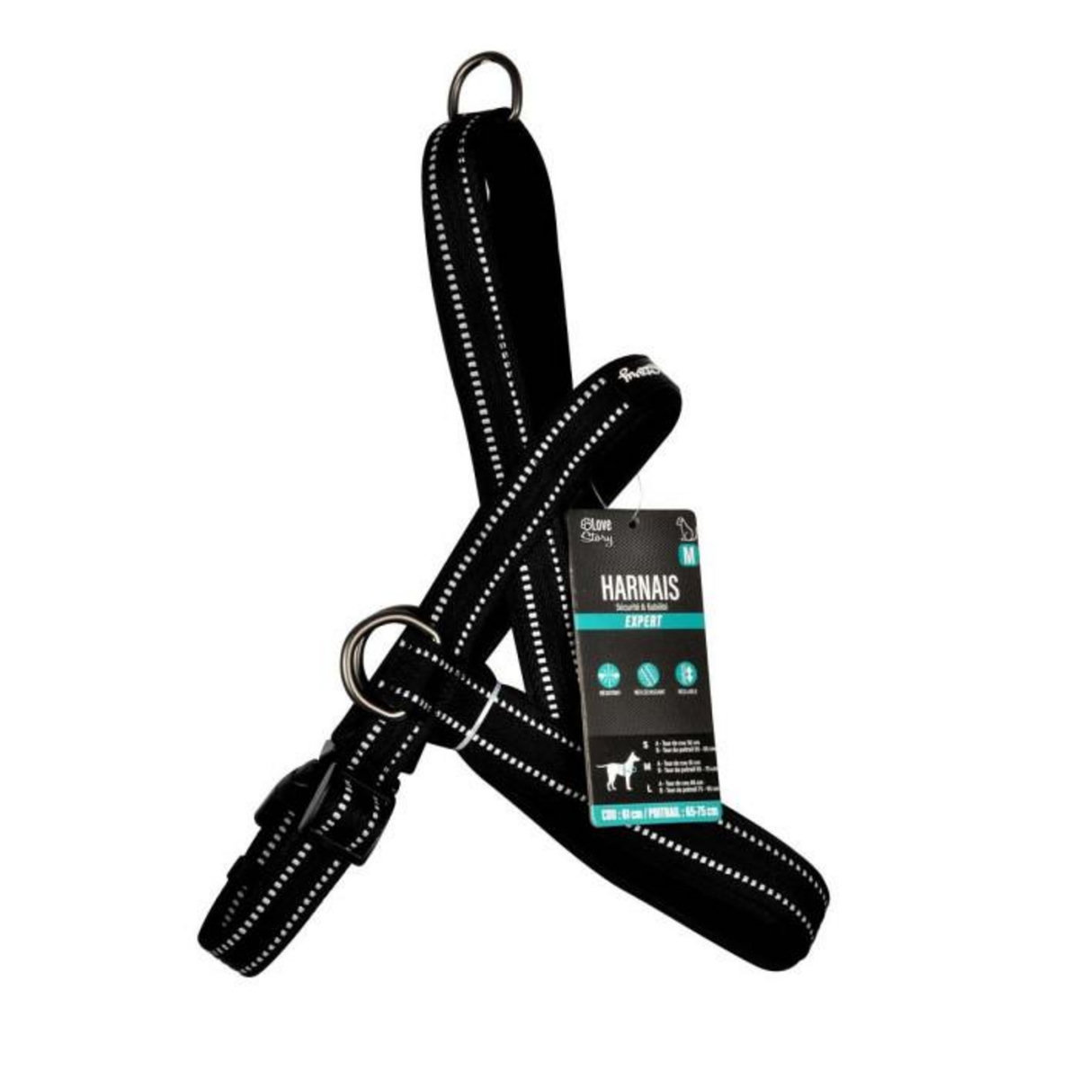 Paris Prix Harnais Norvégien  Expert Réglable  75cm Noir