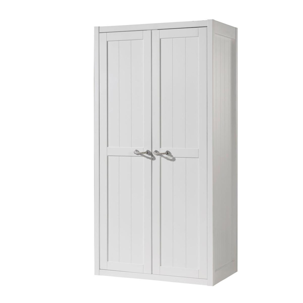 Paris Prix Pack - Lit Enfant, Sommier, Chevet & Armoire  Lewis  90x200cm Blanc