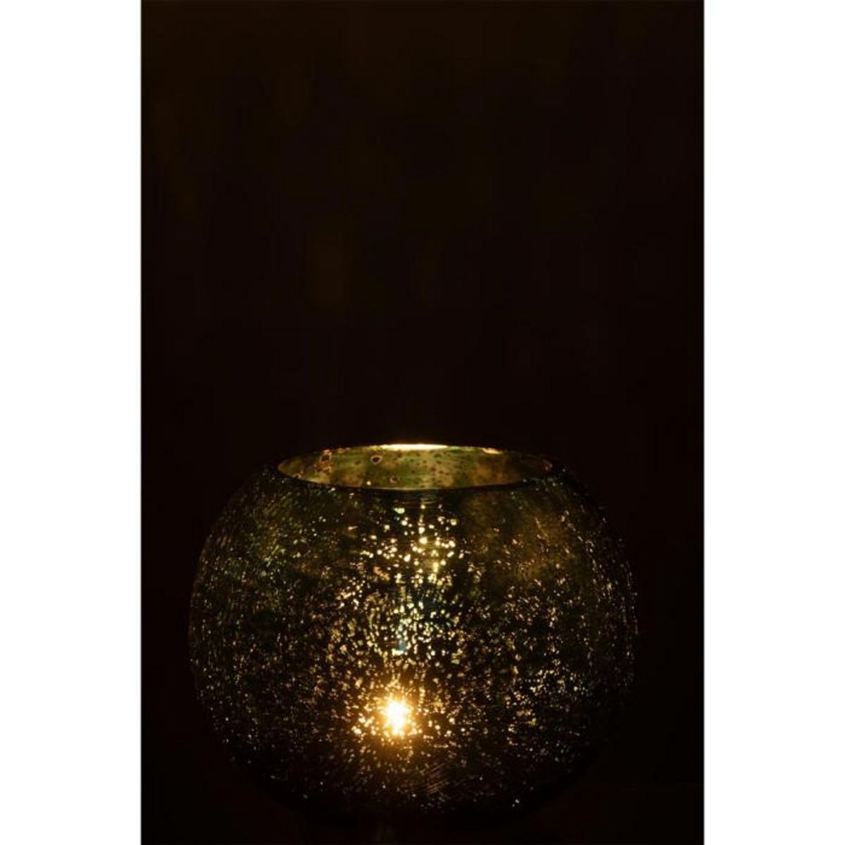 Paris Prix Photophore Boule en Verre  Craquelée  20cm Vert d'Eau