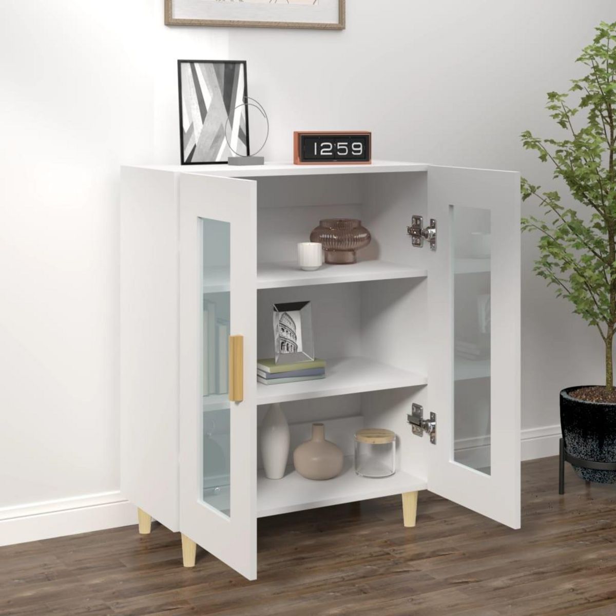 VIDAXL Buffet blanc 69,5x34x90 cm bois d'ingenierie