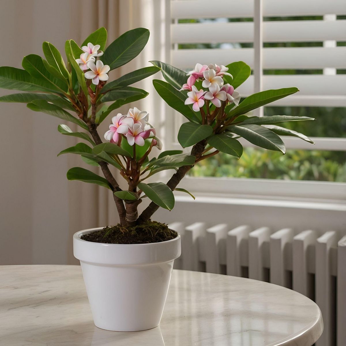 PLANT IN A BOX Frangipanier - Set de 2 - Plumeria rubra 'Hawaii' - Hauteur 45-55cm - ⌀17cm