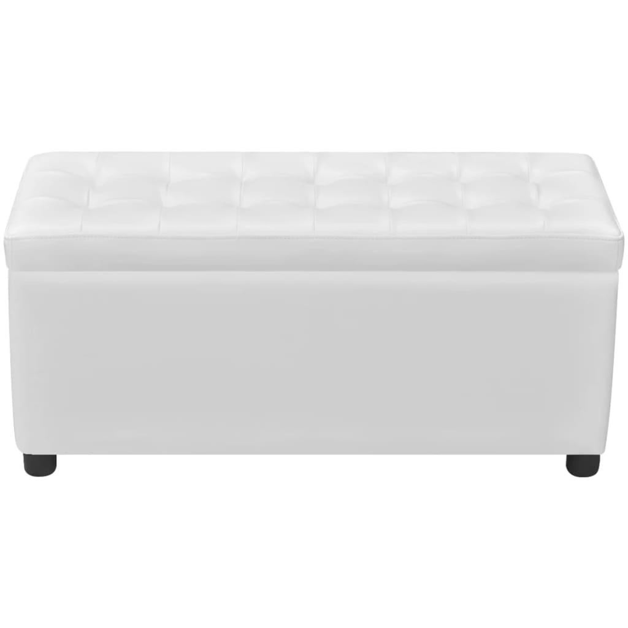 Voir la diapositive 4 : VIDAXL Pouf de rangement Cuir synthetique Blanc