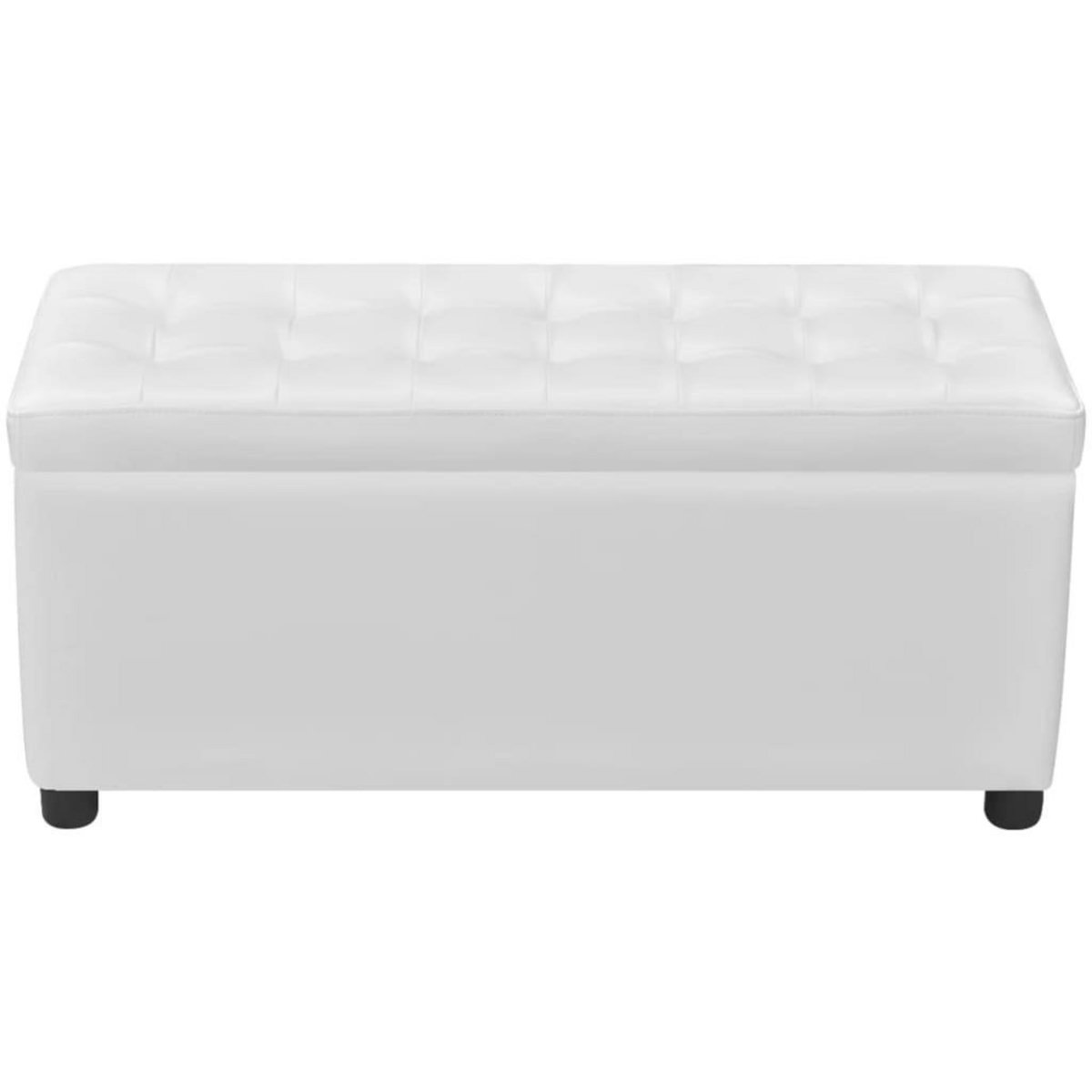 VIDAXL Pouf de rangement Cuir synthetique Blanc