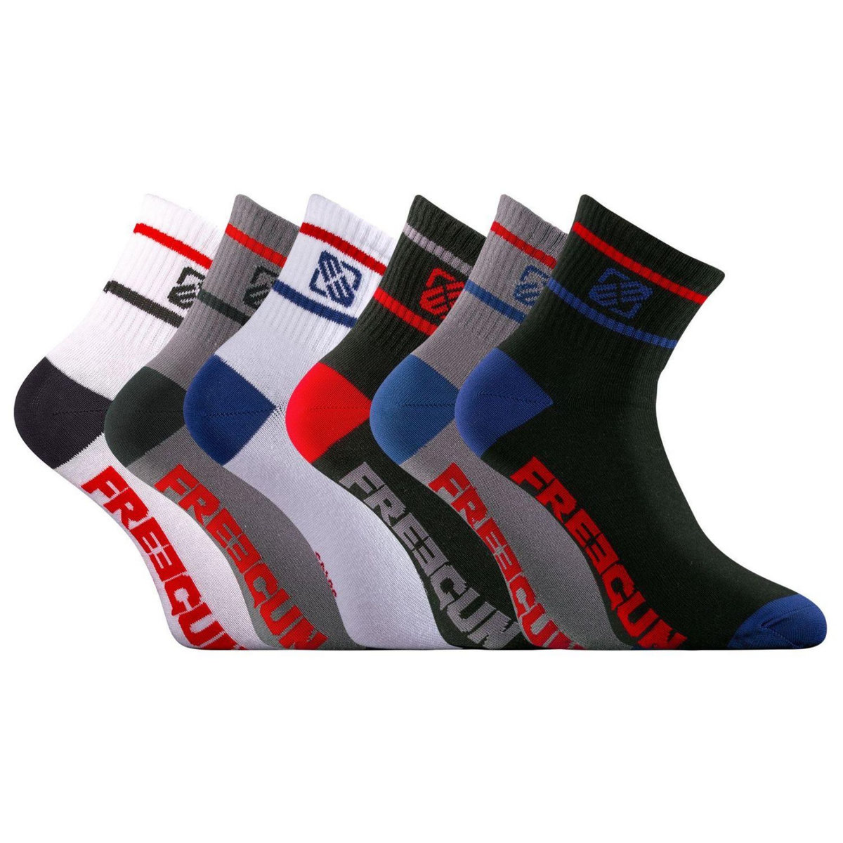FREEGUN Lot de 6 Paires de Chaussettes Socquettes homme assorties