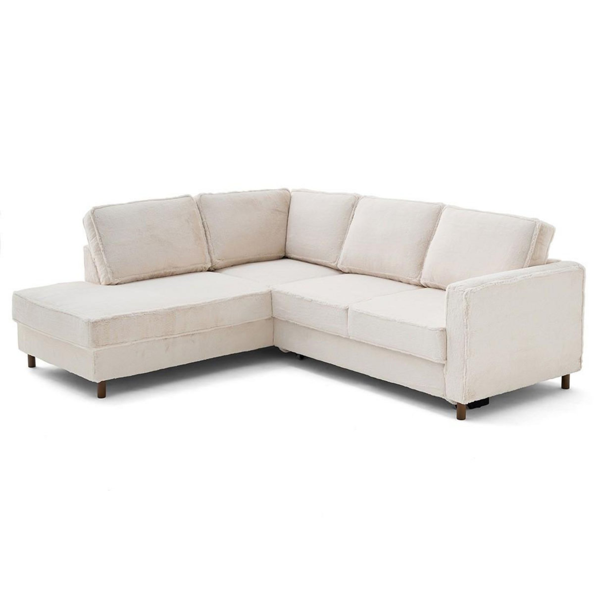 LISA DESIGN Jake - canapé d'angle gauche 5 places convertible en fausse fourrure