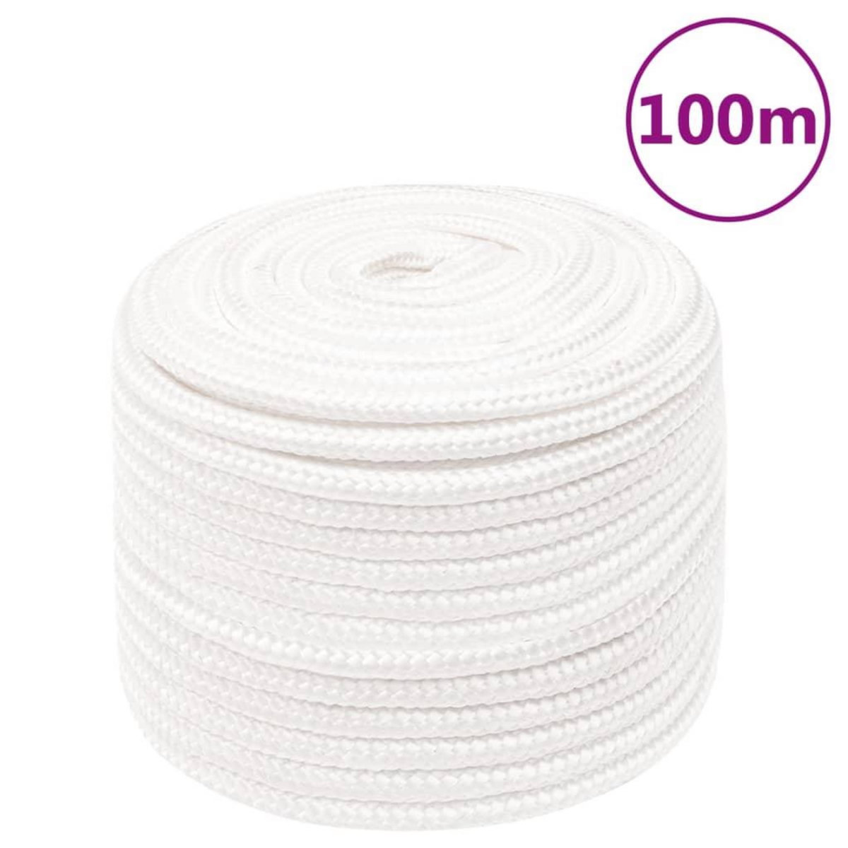 VIDAXL Corde de bateau Blanc complet 12 mm 100 m Polypropylene