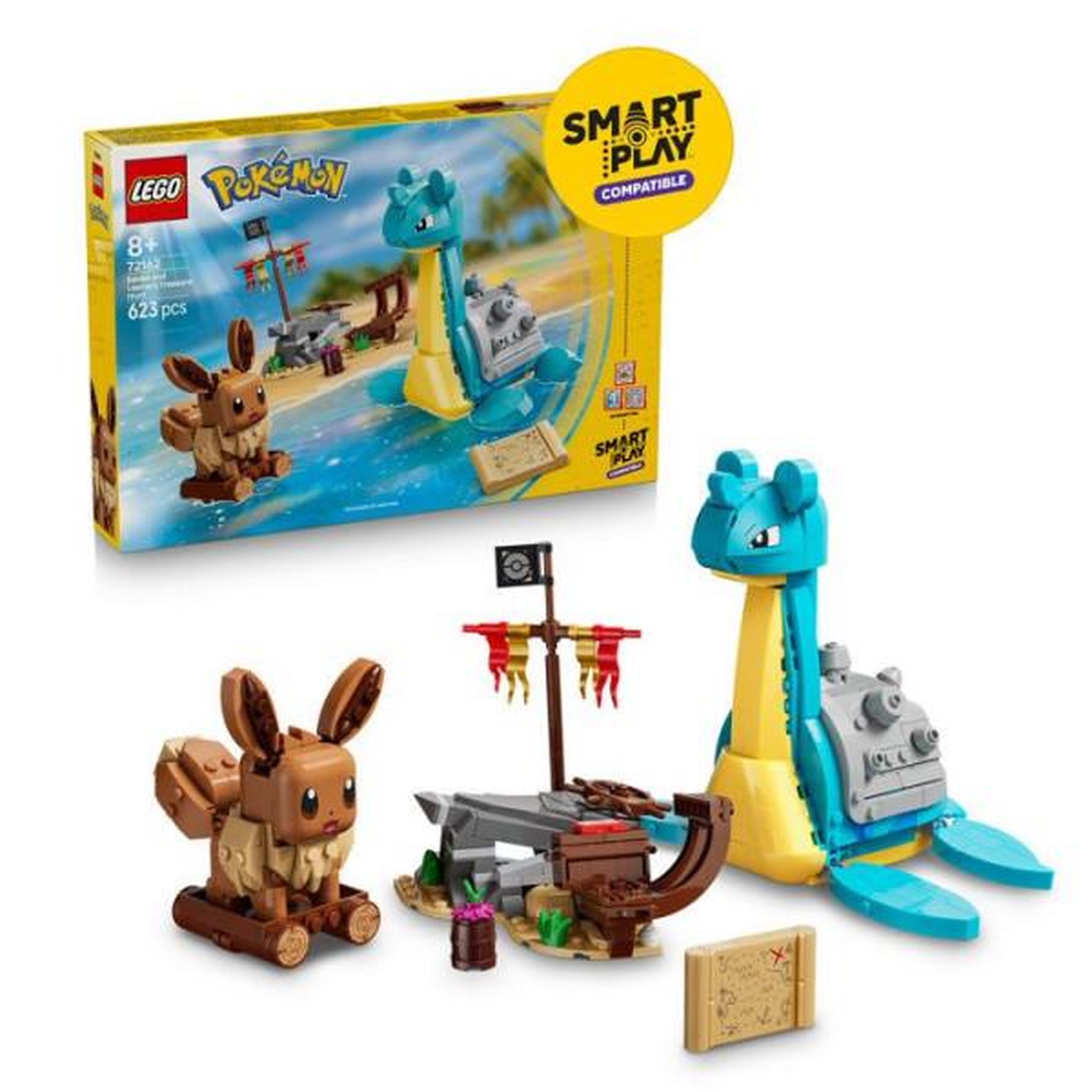 LEGO LEGO Pokémon 72162 - Set de construction compatible SMART Play™ - Évoli et Lokhlass, Chasse au Trésor - Des 8 ans