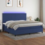 Voir la diapositive 1 : VIDAXL Sommier a lattes de lit et matelas et LED Bleu 200x200 cm Tissu