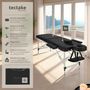 Voir la diapositive 2 : tectake Table de massage portable pliante 2 zones avec sac de transport inclus noir