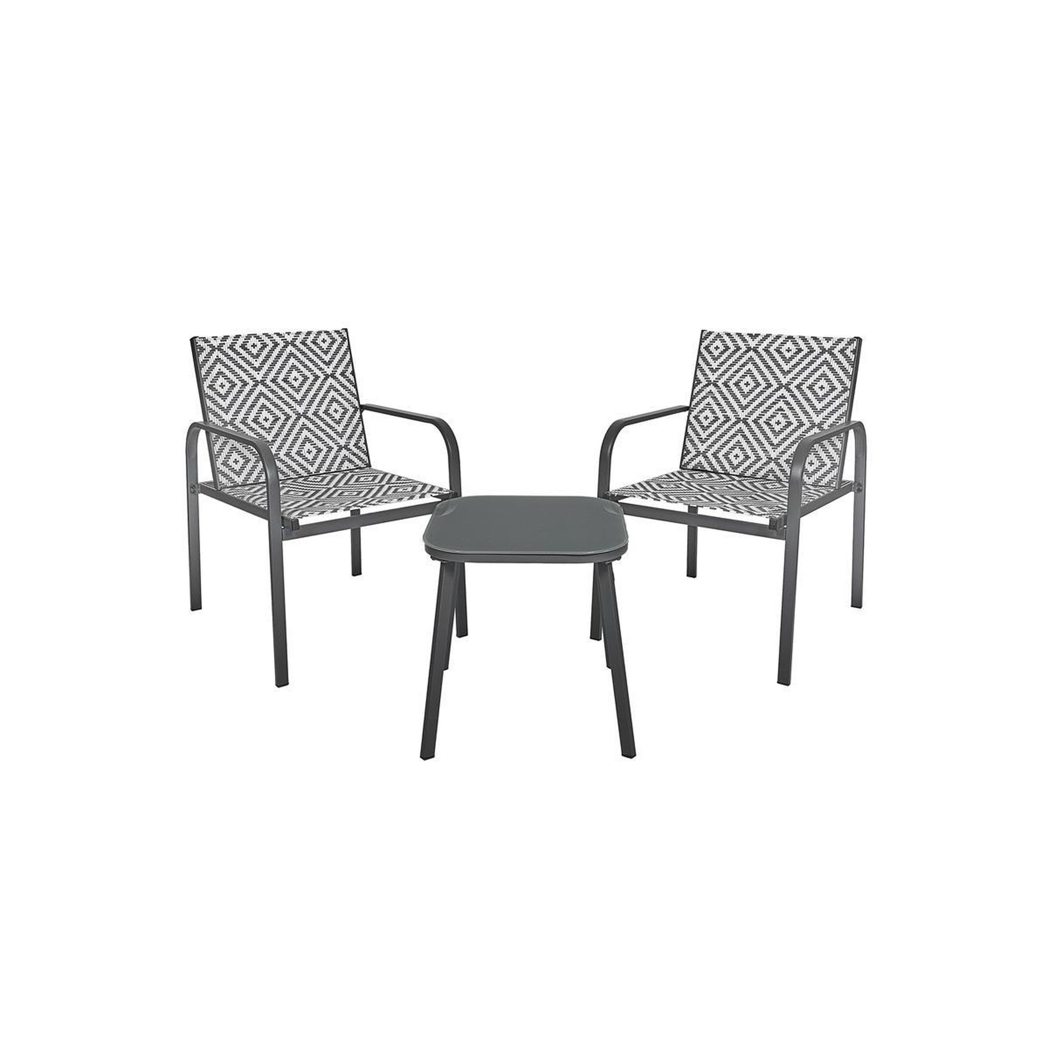 The Home Deco Factory Salon de jardin 2 places  mexico  83cm gris