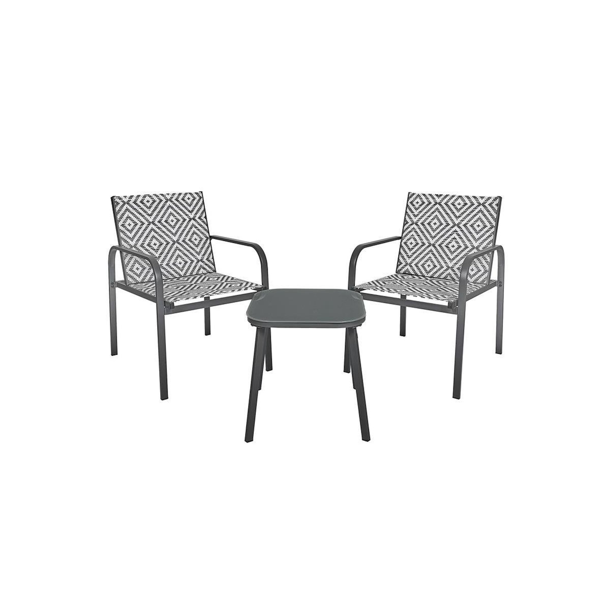 Paris Prix Salon de Jardin 2 Places  Mexico  83cm Gris