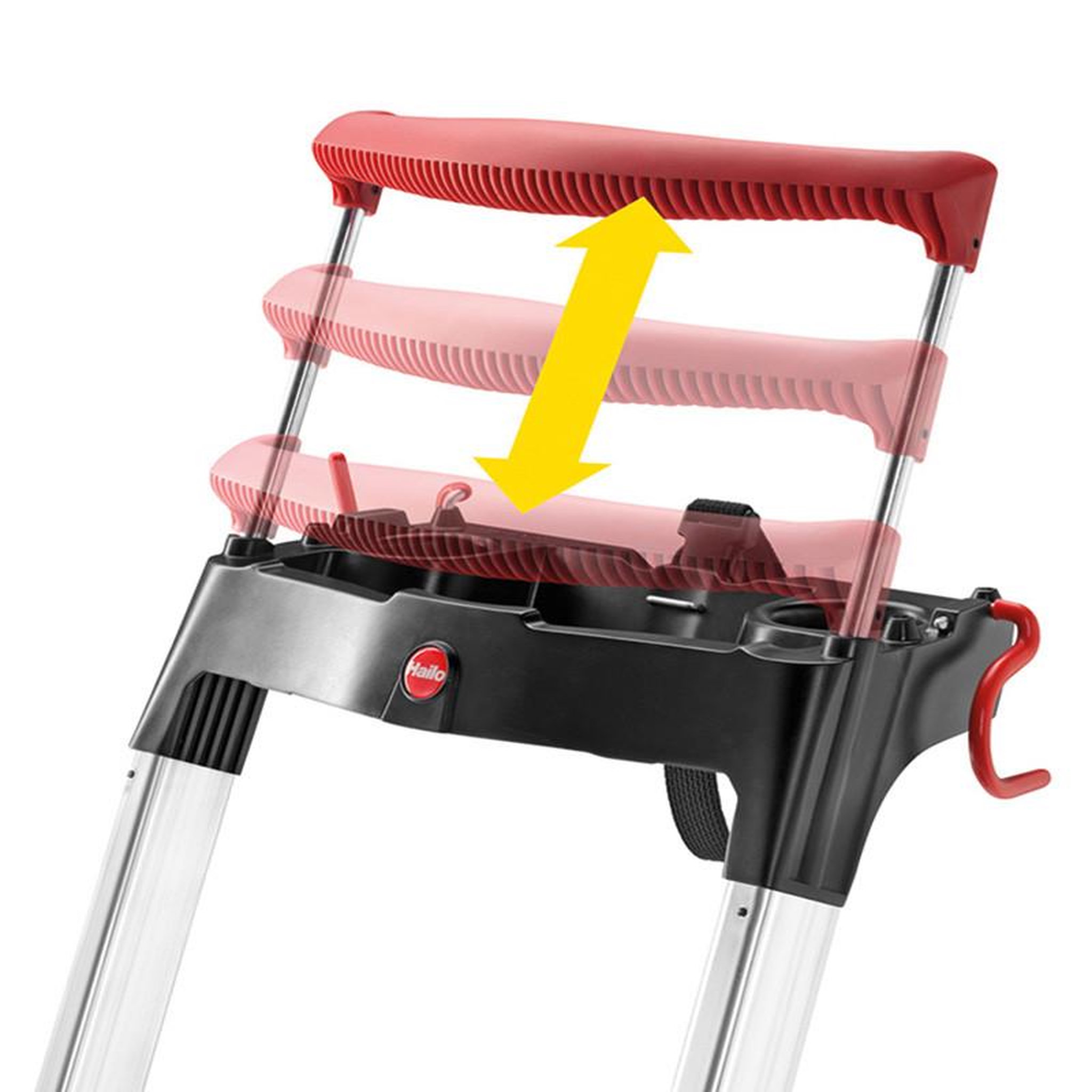 Voir la diapositive 5 : HAILO Escabeau de sécurité pliable en aluminium 7 marches larges hailo l100