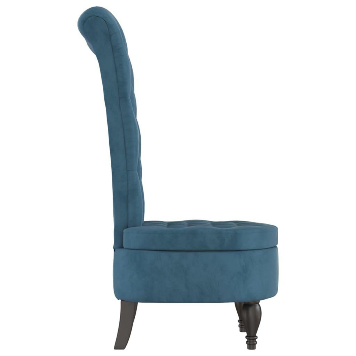 VIDAXL Chaise a dossier haut bleu velours conception de bouton