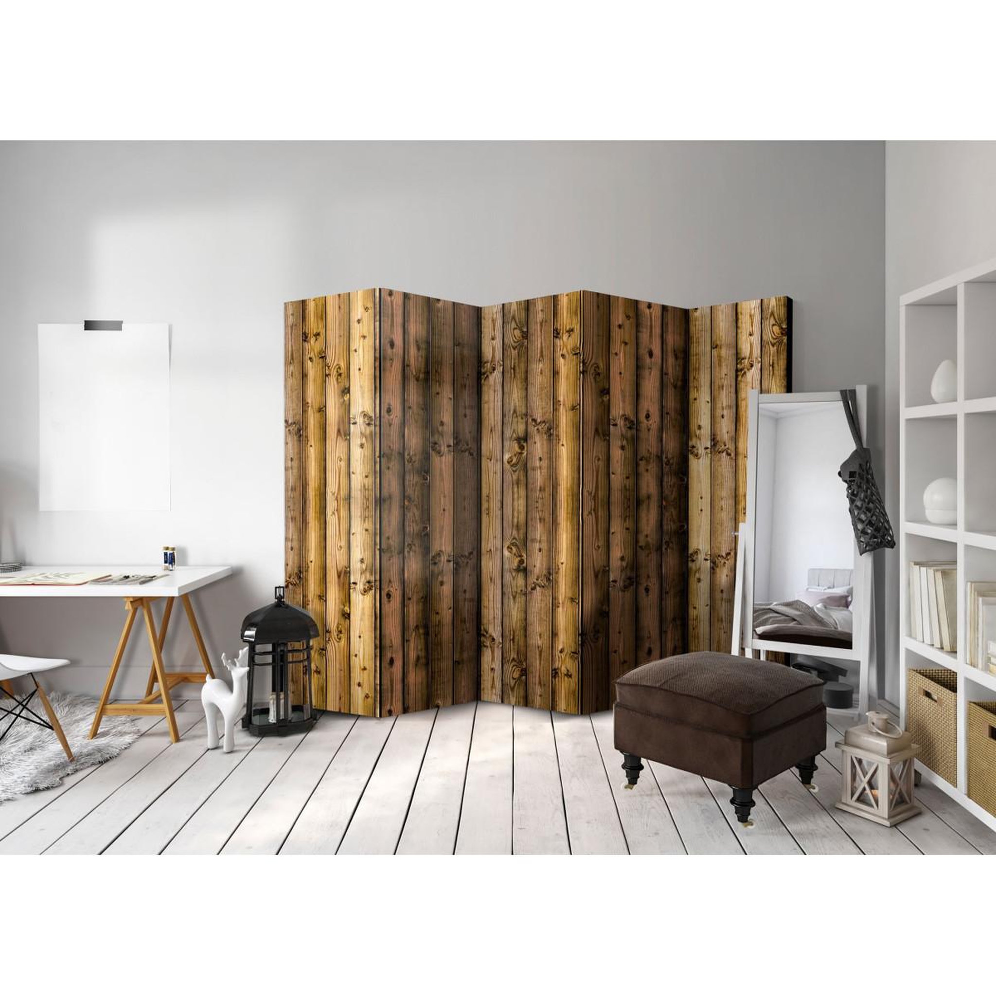 Voir la diapositive 2 : Paris Prix Paravent 5 volets  country cottage  172x225cm