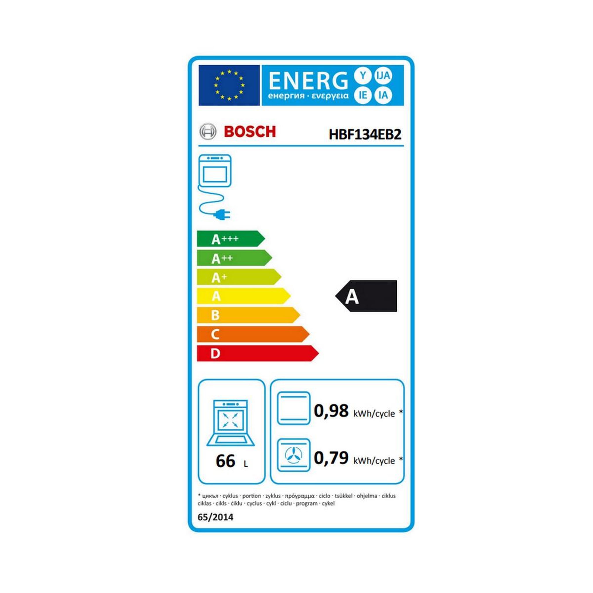 Voir la diapositive 2 : BOSCH Four intégrable multifonction 66l 60cm ecoclean noir - hbf134eb2